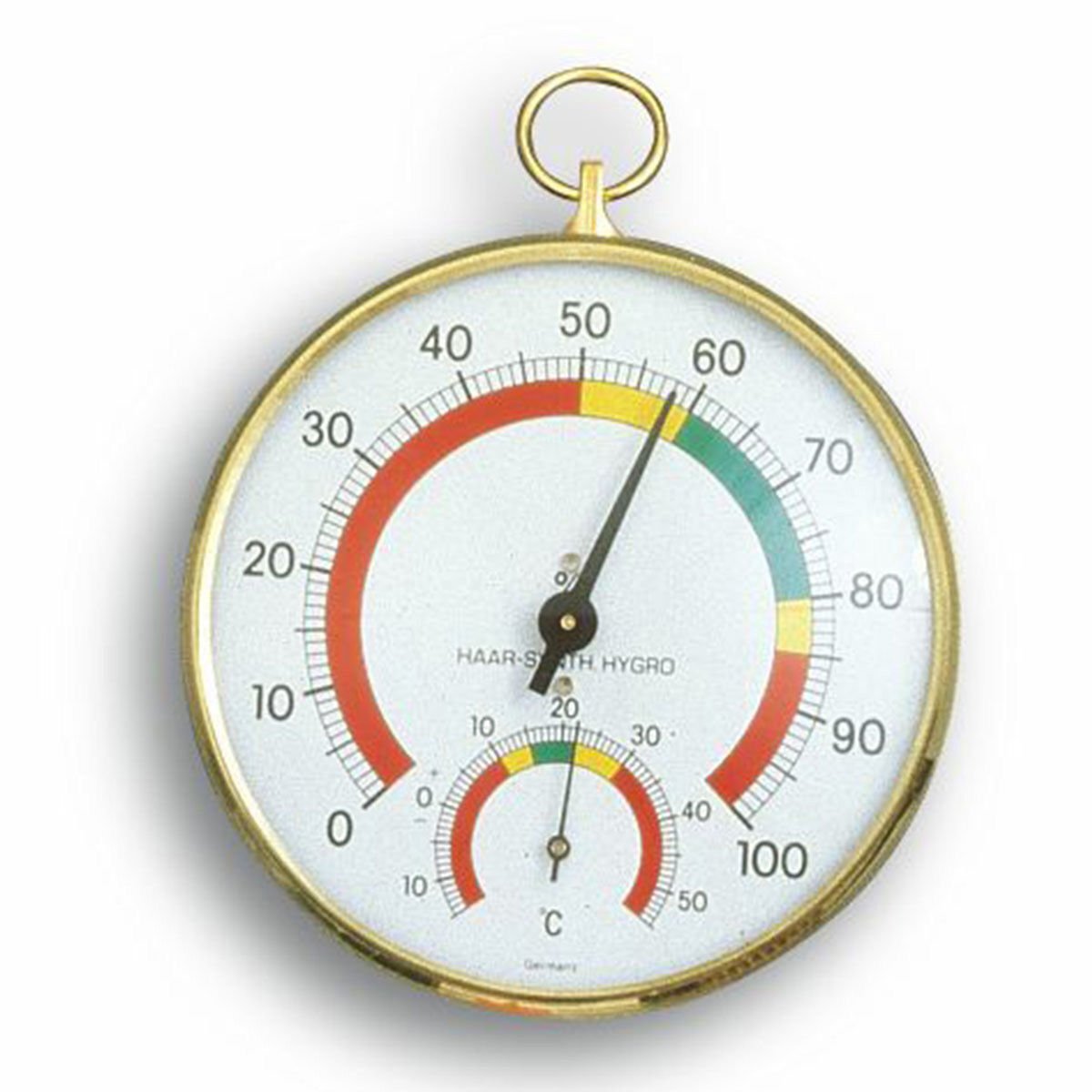Pirinç halkalı analog termo-higrometre