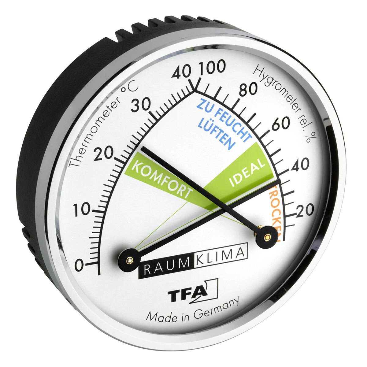 Metal halkalı analog termo-higrometre