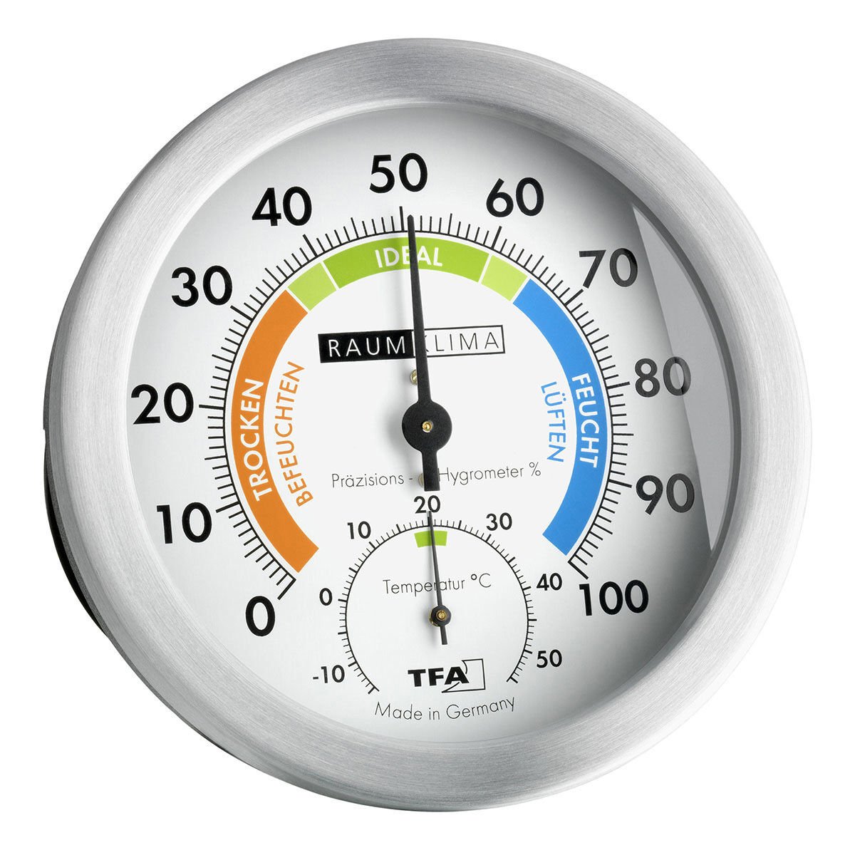 Metal halkalı analog termo-higrometre