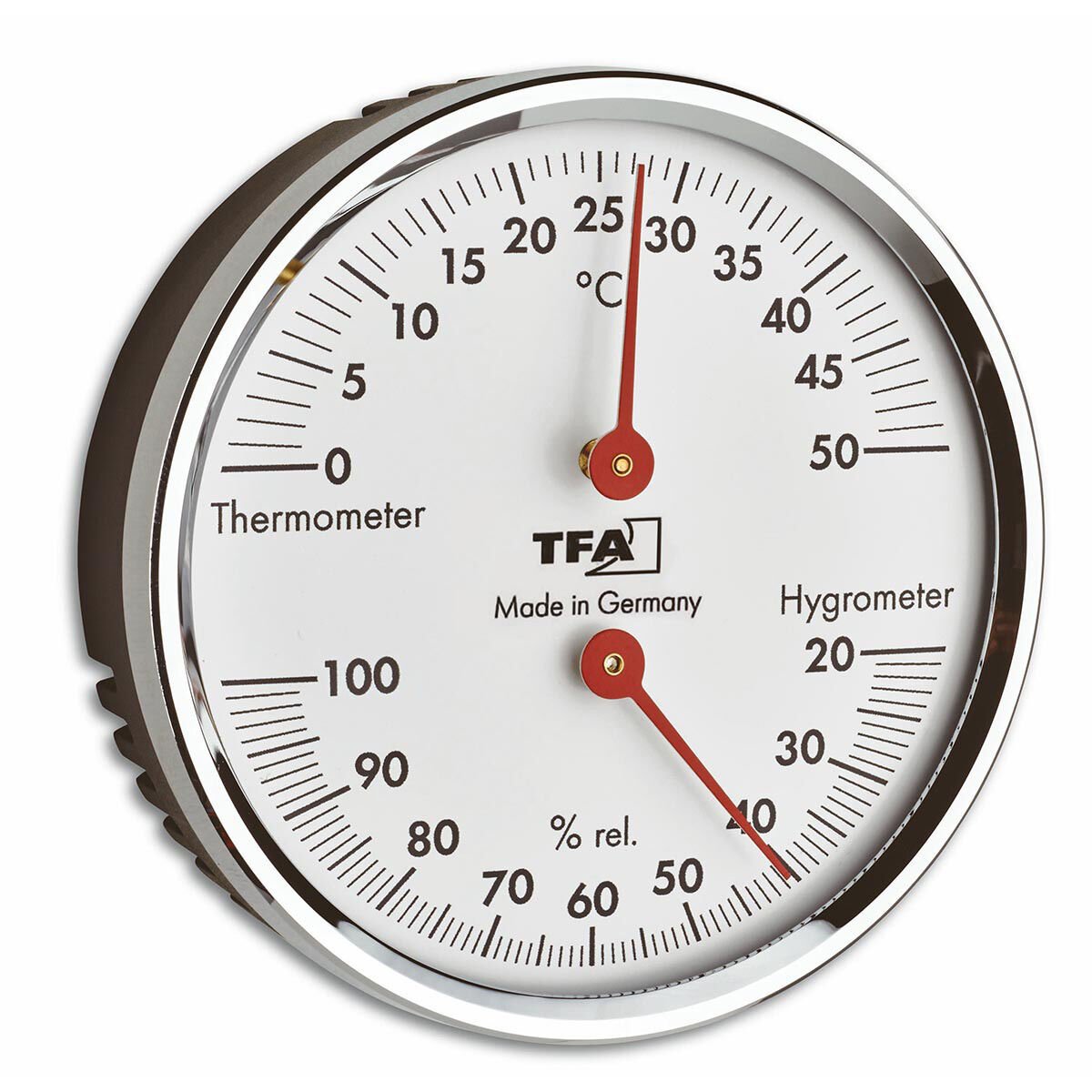 Metal halkalı analog termo-higrometre