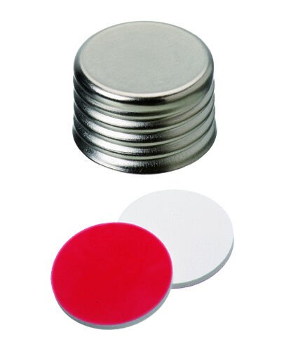 Kapak 18mm, Ultra Hijyen, Manyetikik, Vidalı, Üst Kapalı, Silikon Beyaz /Ptfe Kırmızı, 45° Shore A, 1.3mm 100 Adet