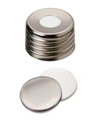 Kapak 18mm, Manyetikik, Vidalı, Üst Açık, Silikon Beyaz/Alüminyum Folyo Gümüş, 50° Shore A, 1.3mm 100 Adet
