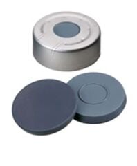 Kapak 20mm, Alüminyum Headspace, Şeffaf Lake, Orta Delikli tamamen Çikalir, Pharma-Fix-Septa, Butyl/Ptfe, 50° Shore A, 3.0mm 100 Adet