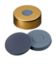 Kapak 20mm, Manyetikik, Altın Lake, 8mm Orta Delikli, Septa, Butyl/Ptfe Kalıplı, Gri, 50° Shore A, 3.0mm 100 Adet