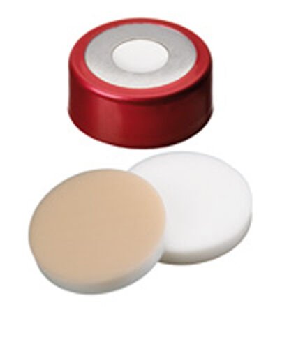 Kapak 20mm, Manyetikik, Kırmızı Lake, 8mm Orta Delik, Silikon Beyaz/Ptfe Beji, 45° Shore A, 3.2mm 100 Adet